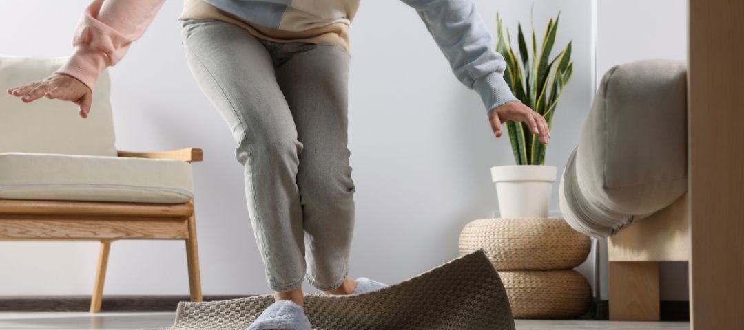 אישה נתקלת בשטי ומועדת